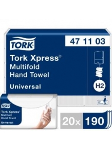 Sulankstyti rankšluosčiai servetėlėmis Tork Xpress® Multifold H2, 471103 20vnt.