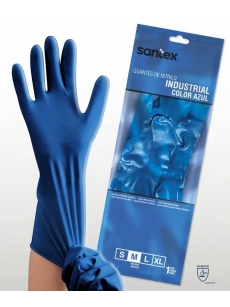 Guminės antibakterinės nitrilo pirštinės Santex Industrial Nitrile, S, M, L, XL (1 pora)